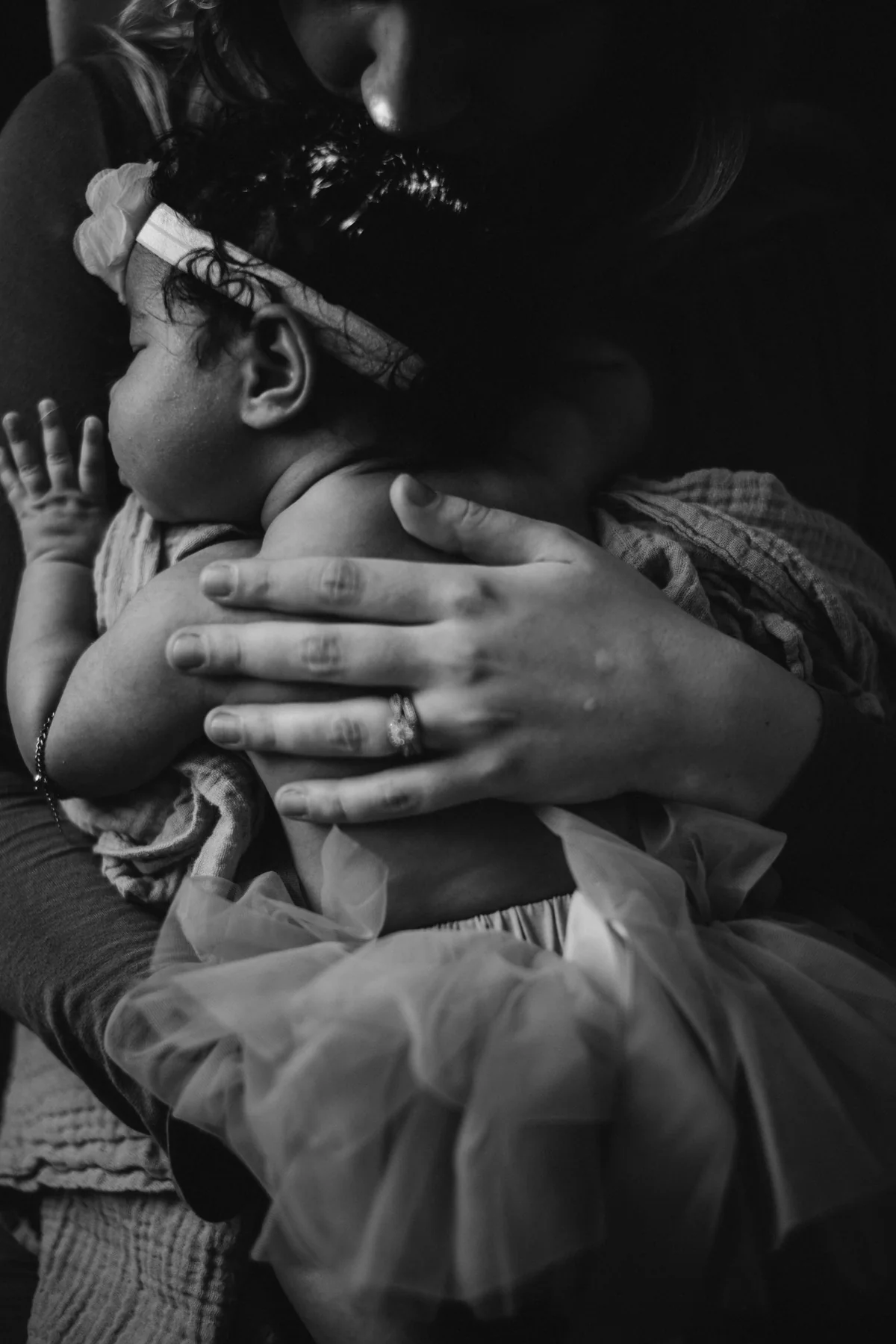 Mother holding baby family portrait